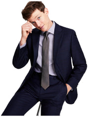 Tommy Hilfiger Mens Modern fit Suit Jacket Blazer 40 L Navy Blue Plaid Stretch