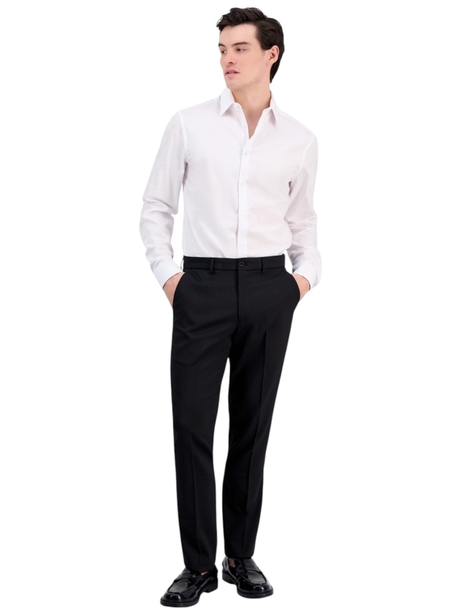 DKNY Mens Modern fit Dress Pants 32 / 30 Navy Blue Solid