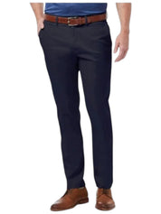 Haggar Mens Slim fit Dress Pants 32 / 34 Navy Blue Solid Stretch