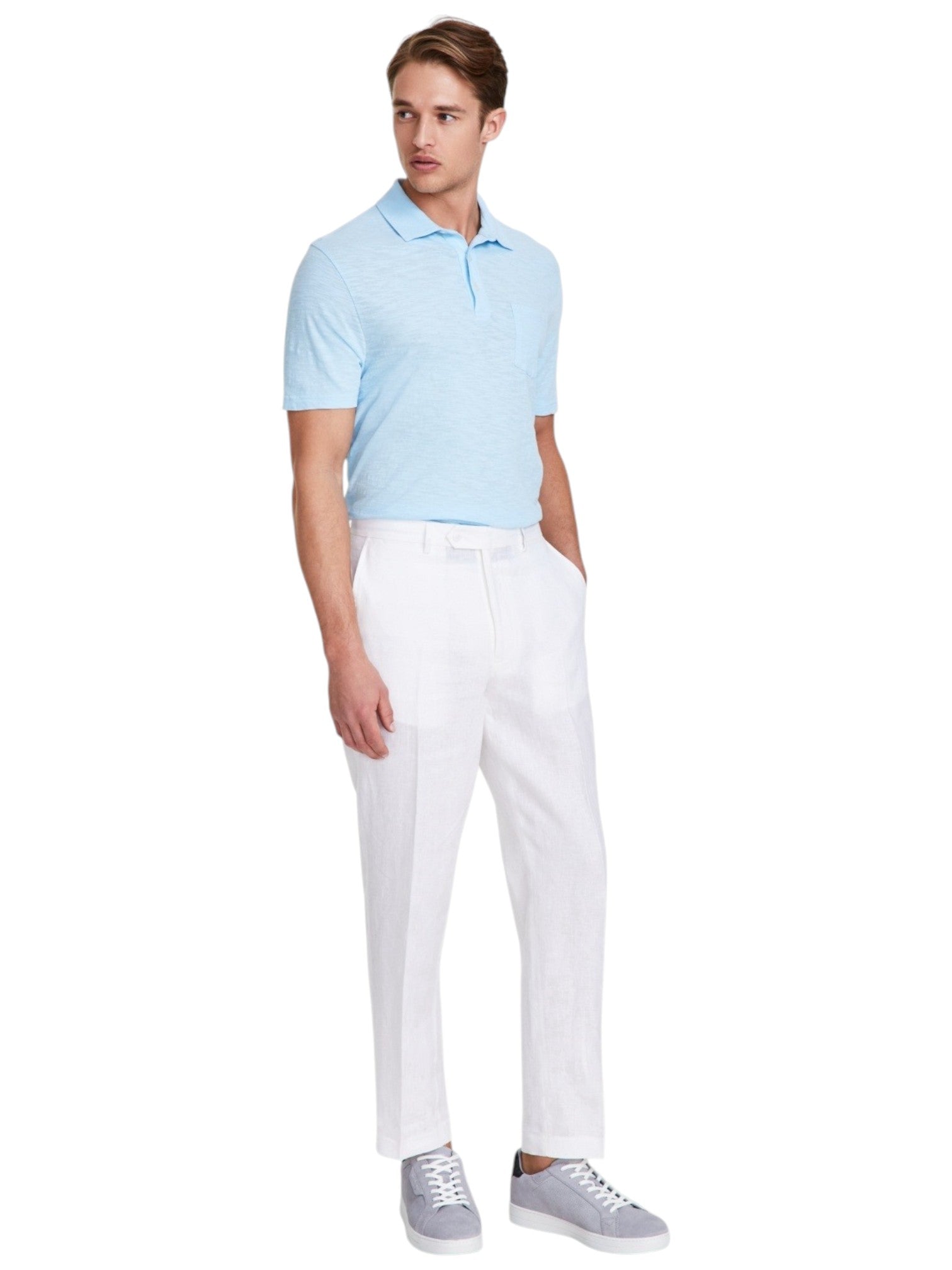 Nautica Mens Modern fit Dress Pants 38 / 32 White Solid Linen