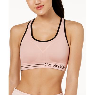 Calvin Klein Women Regular fit Sports Bra XL Pink Solid Moisture Wicking