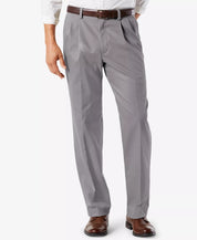 Dockers Mens Easy Stretch Pleated Khaki Pants Burma Grey 34 x 32