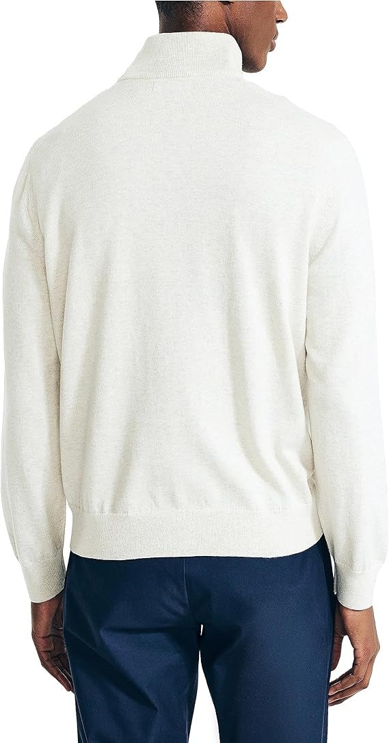 Nautica Men's Navtech Classic Fit Solid Quarter Zip Sweater Beige XL
