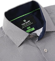Tom Baine Mens Slim fit Dress Shirt XXL 18-18.5 Long Sleeve Black Check