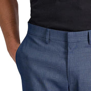 Kenneth Cole Mens Slim fit Dress Pants 32 / 29 Navy Blue Plaid Stretch