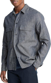 Vince Mens Regular fit Shacket Shirt Jacket XL Blue