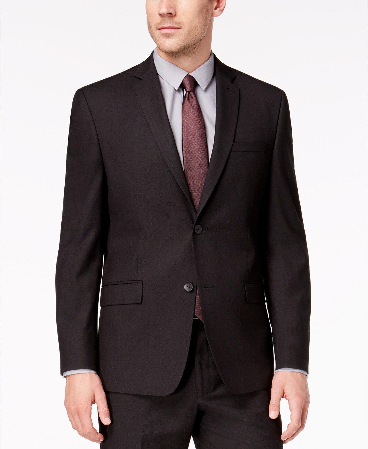 Marc New York Mens Modern fit 2 Piece Suit 46 S / 39 Waist Black Solid Stretch