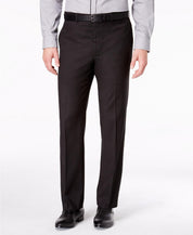 Andrew Marc Mens Suit 40L / 33 x 32 Classic-Fit Stretch Black Micro-Grid