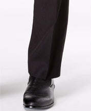 Andrew Marc Mens Suit 40L / 33 x 32 Classic-Fit Stretch Black Micro-Grid