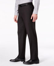 Andrew Marc Mens Suit 40L / 33 x 32 Classic-Fit Stretch Black Micro-Grid