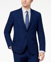 Kenneth Cole Mens Slim fit 2 Piece Suit 36 S Pants 29 / 32 Blue Solid