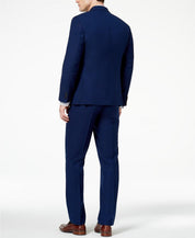 Kenneth Cole Mens Slim fit 2 Piece Suit 40 L Pants 33 / 32 Blue Solid