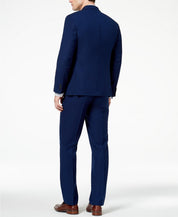 Kenneth Cole Mens Slim fit 2 Piece Suit 36 S / 29 Waist Blue Solid Stretch