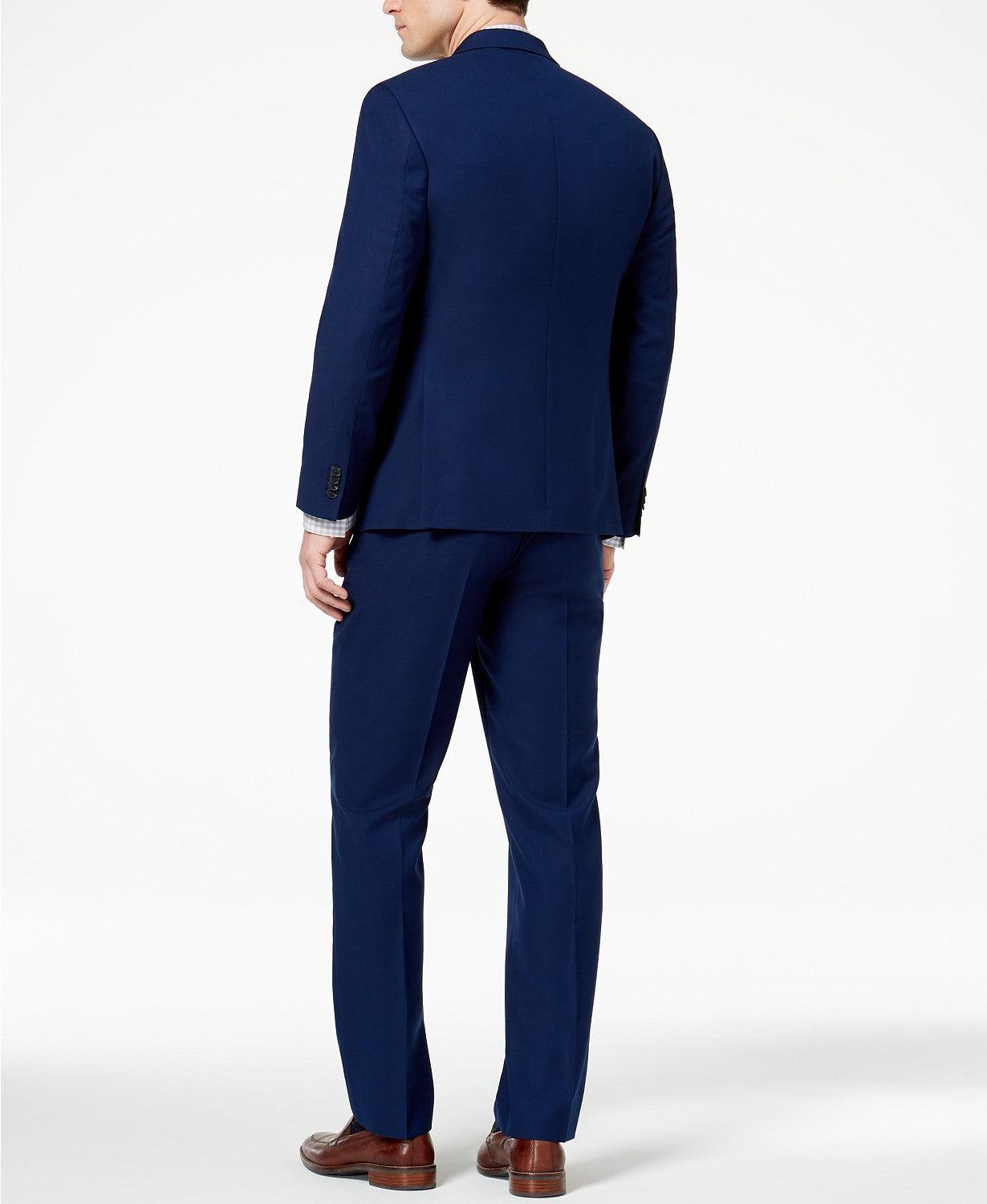 Kenneth Cole Mens Slim fit Suit Jacket Blazer 40 L Navy Blue Solid Stretch