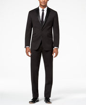 Kenneth Cole Mens Slim fit 2 Piece Tuxedo Suit 40 R / 33 Waist Black Solid
