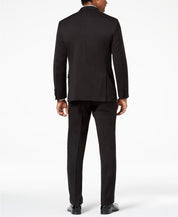 Kenneth Cole Reaction Mens Slim fit Tuxedo Suit 50L / 43 Waist Black Stretch