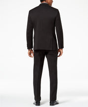 Kenneth Cole Reaction Mens Slim fit 2 Piece Suit 46 L / 40 Waist Black Solid