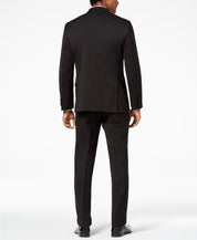 Kenneth Cole Mens Slim fit 2 Piece Tuxedo Suit 48 L / 42 Waist Black Stretch