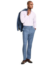 Tayion Collection Mens Classic fit Dress Pants 38 / 30 Blue White Plaid