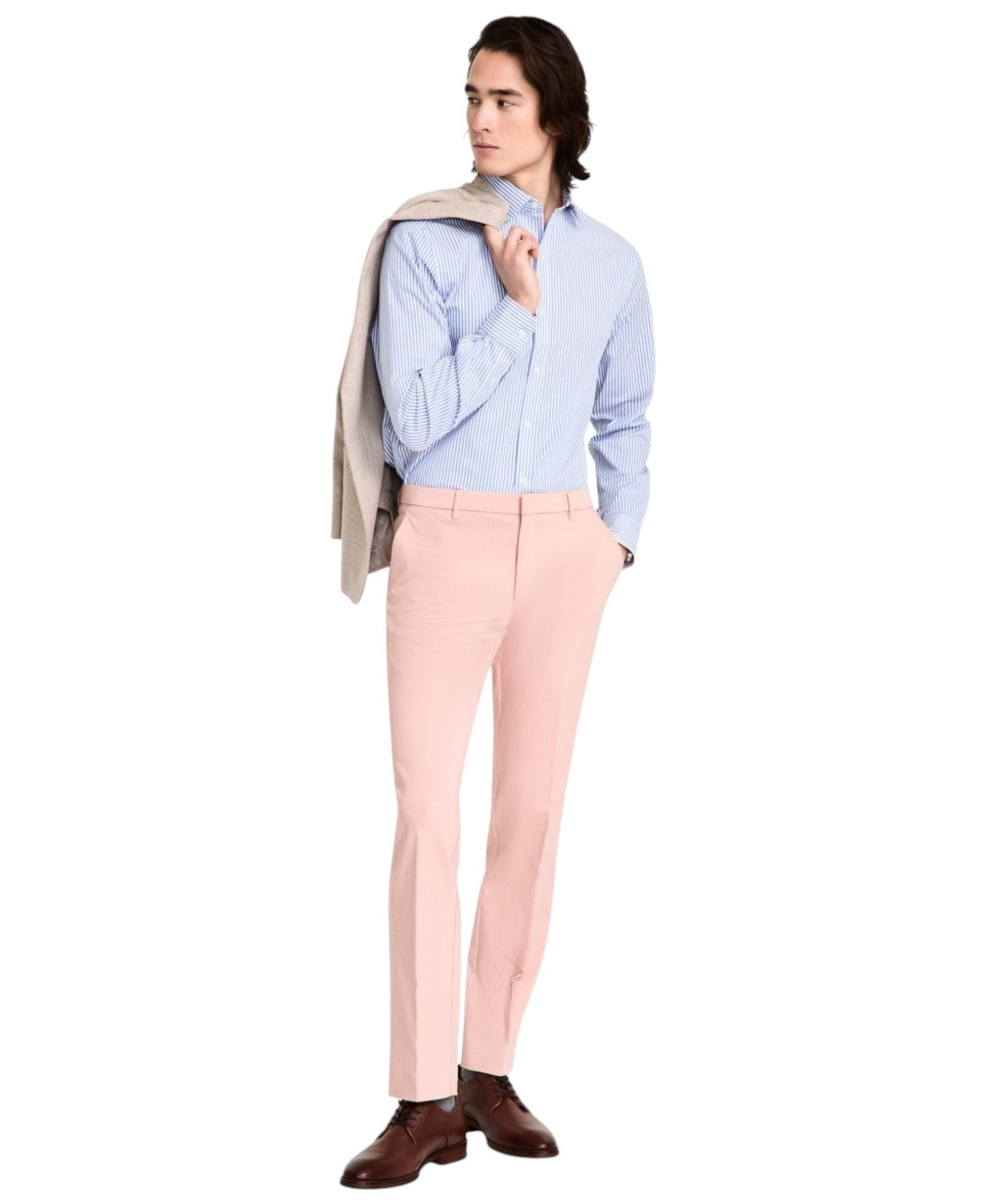 Tommy Hilfiger Mens Modern fit Dress Pants 40 / 30 Pink Solid