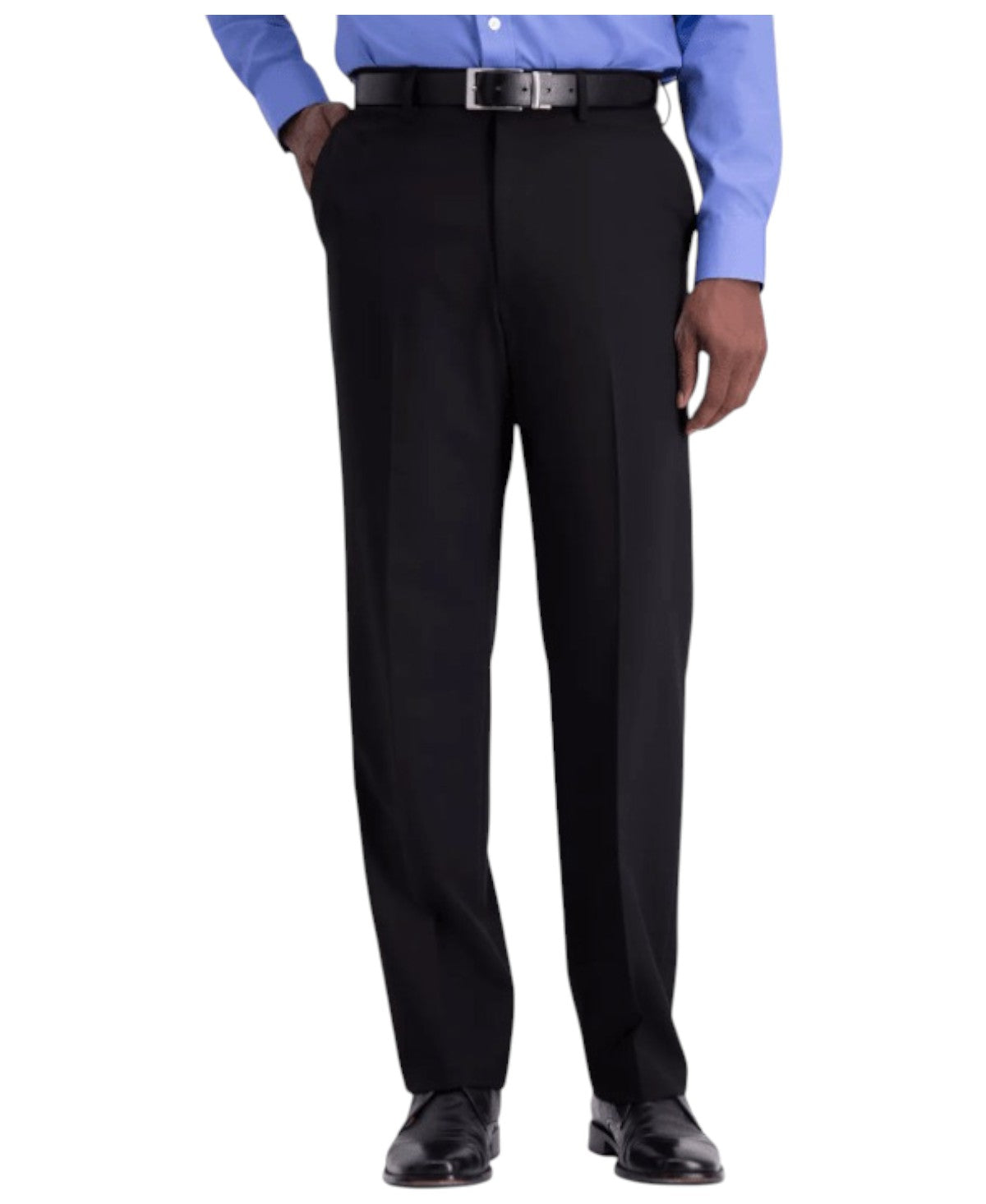 Haggar Men Classic fit Dress Pants 36 / 30 Black Solid