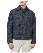 Ben Sherman Mens Regular Fit Blouson Coat Large Blue Plaid