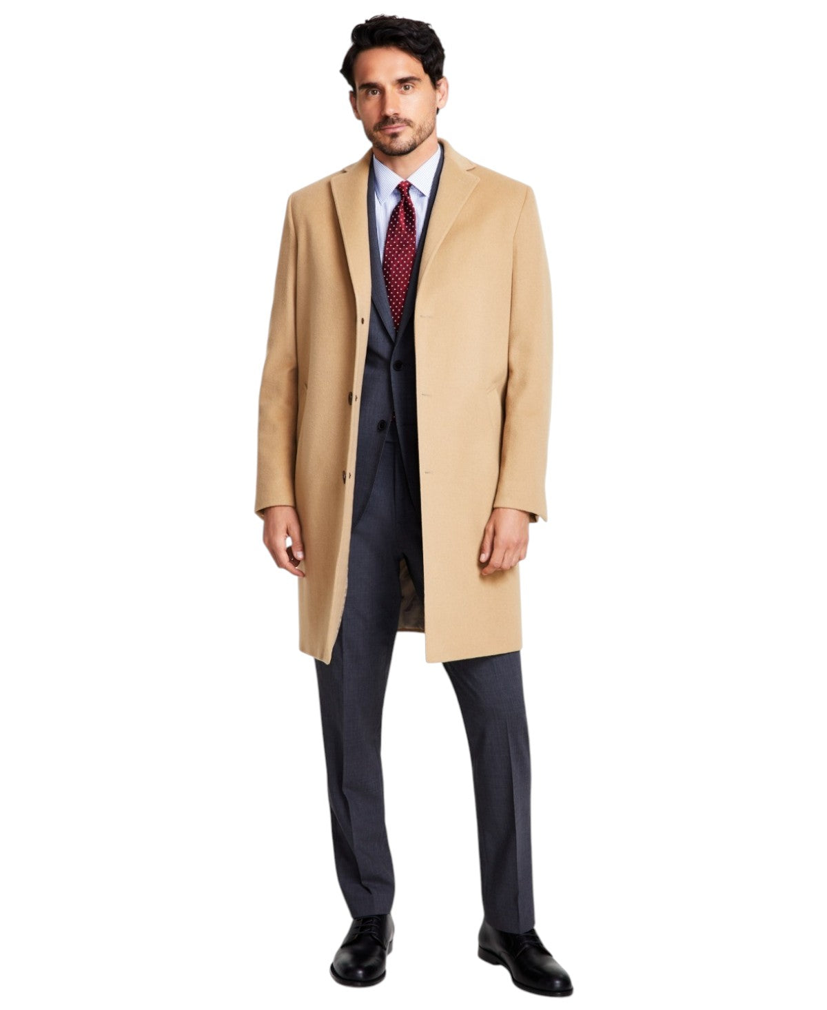 Brooks Brothers Mens Classic fit Overcoat Coat 42 R Beige Solid