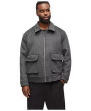 Mode of One Mens Regular fit Utility Jacket Coat Large Grey Solid Wool