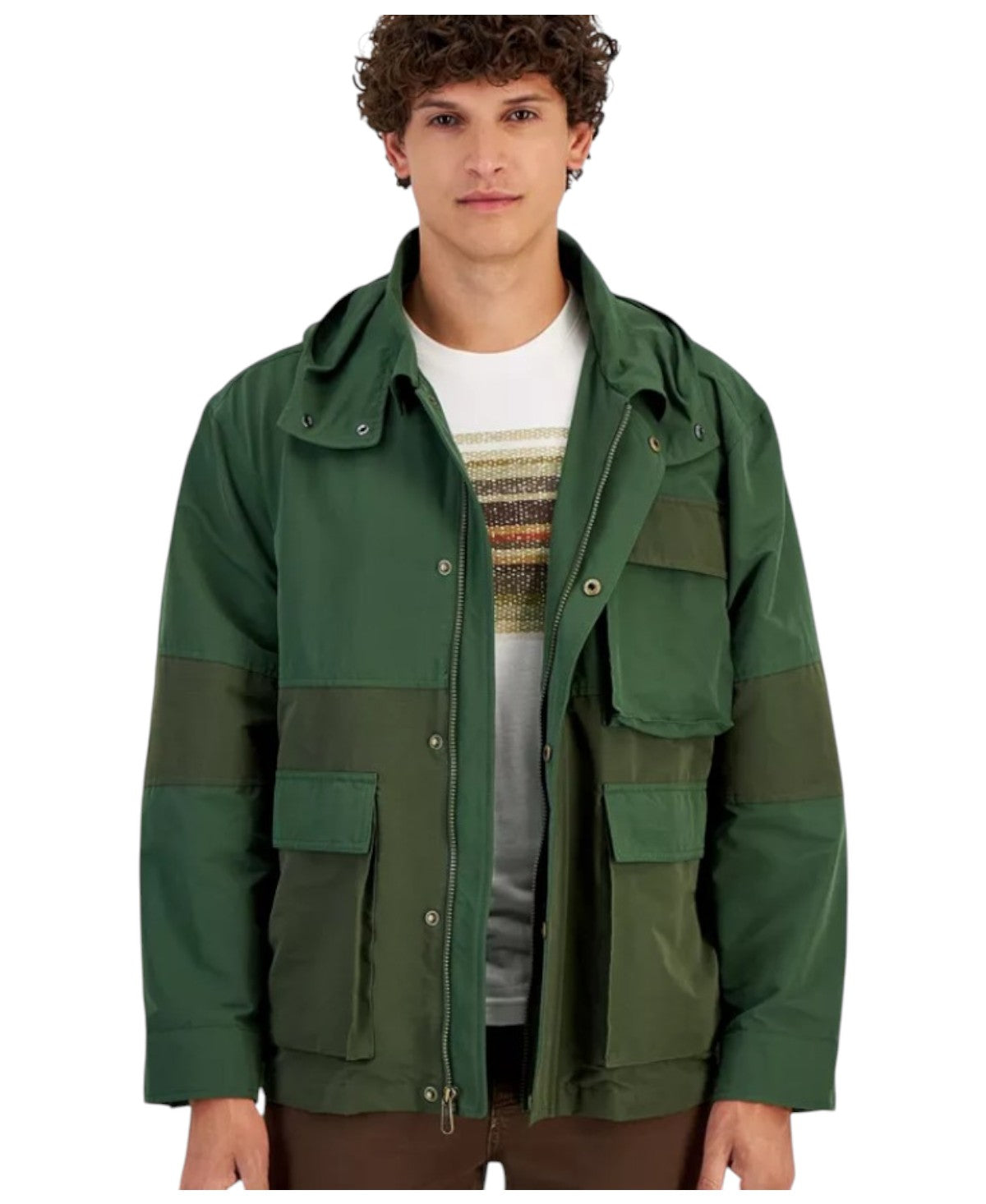 Sun + Stone Mens Regular fit Utility Jacket Coat XXL Green