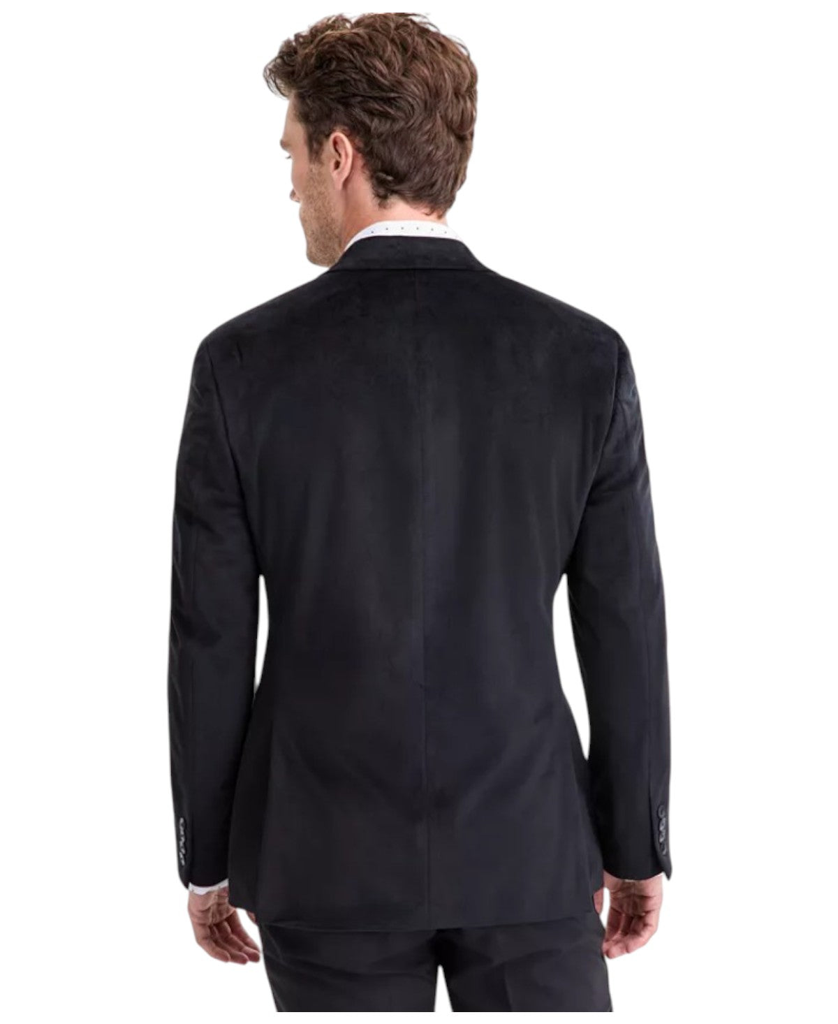 Bar Iii Mens Slim fit Velvet Sport Coat Blazer 46 L Black Solid