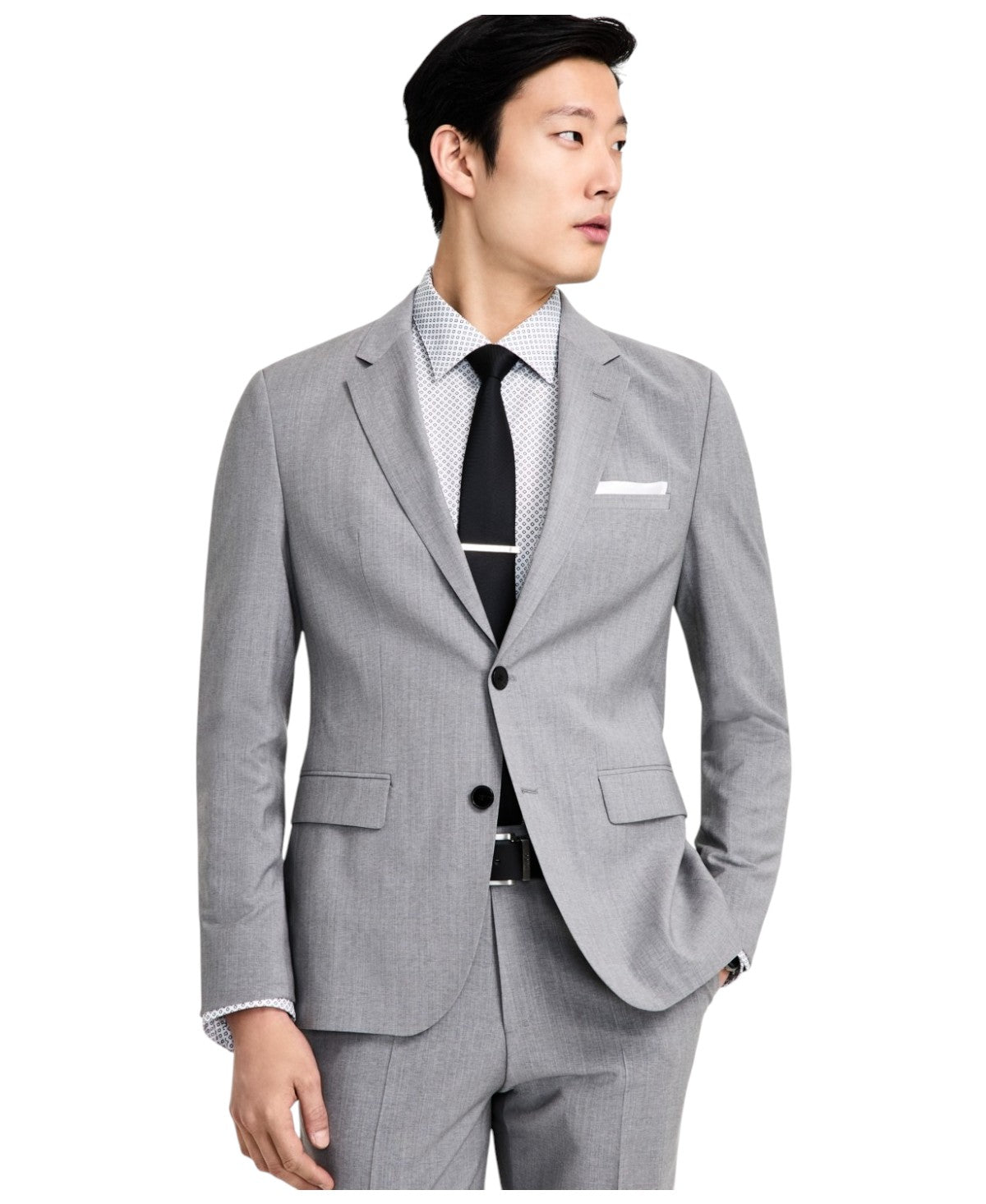 Hugo Boss Mens Modern fit Suit Jacket Blazer 42 S Light Grey Solid