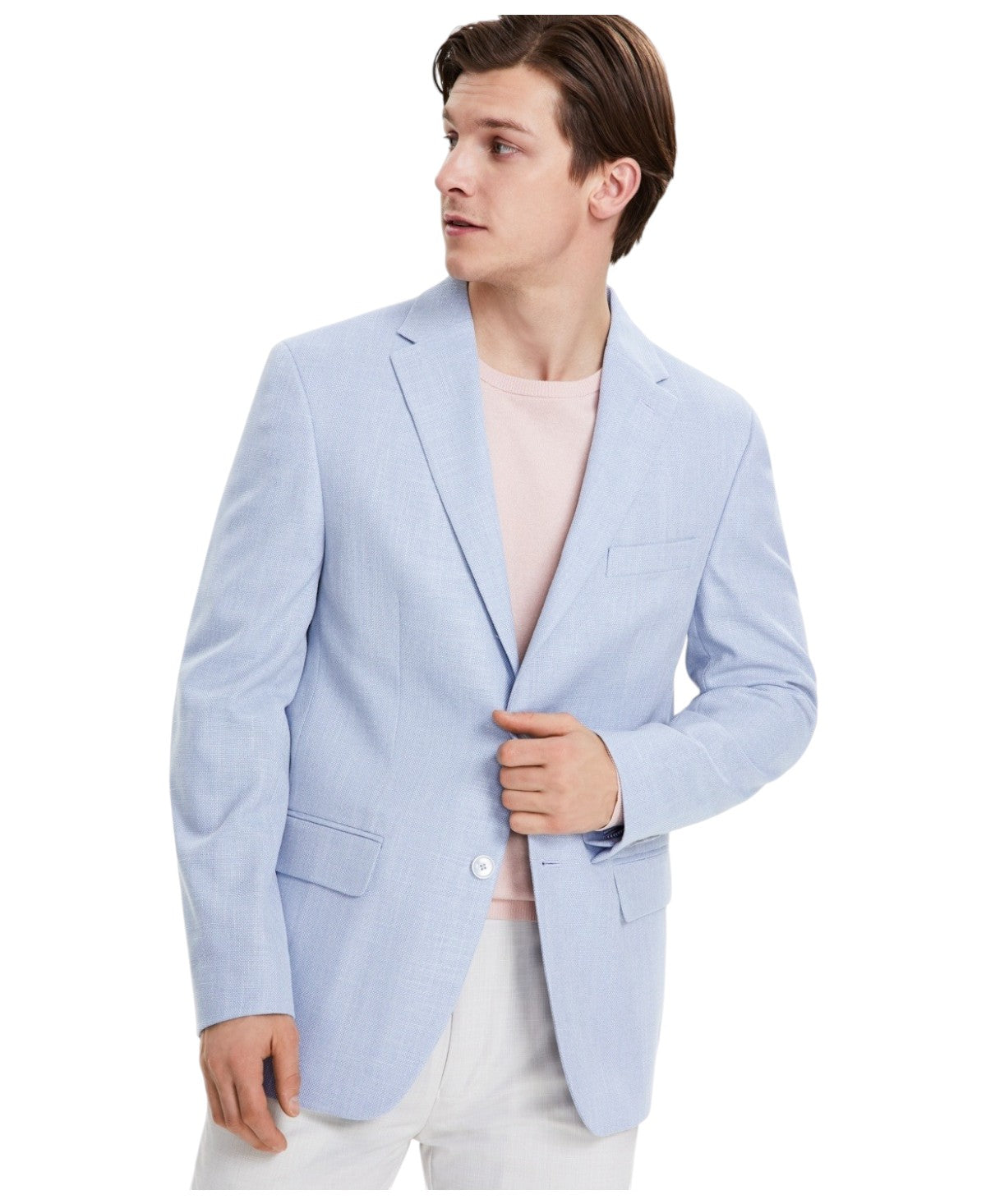 Tommy Hilfiger Mens Modern fit Sport Coat Blazer 48 R Light Blue Solid Stretch