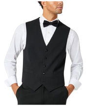 Tommy Hilfiger Mens Modern fit Button-Up Suit Vest Large Black Solid Stretch
