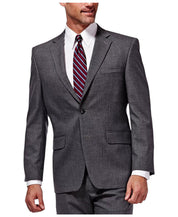 Haggar Mens Classic fit Suit Jacket Blazer 44 L Charcoal Grey Solid Stretch