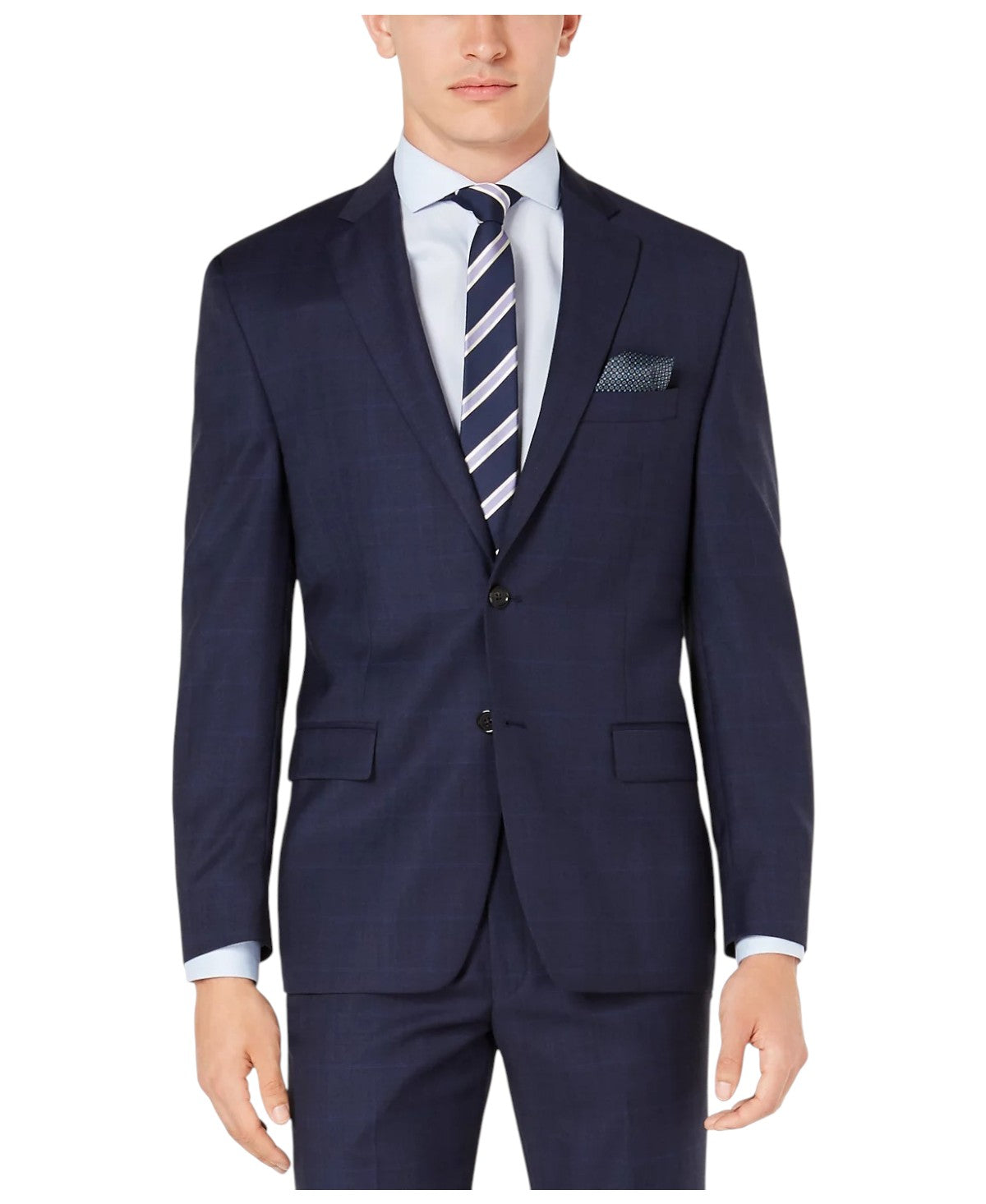 Lauren Ralph Lauren Mens Classic fit Suit Jacket Blazer 48 R Navy Blue Plaid