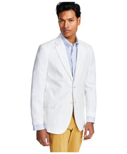 Nautica Mens Modern fit Sport Coat Blazer 46 L White Solid Stretch Linen