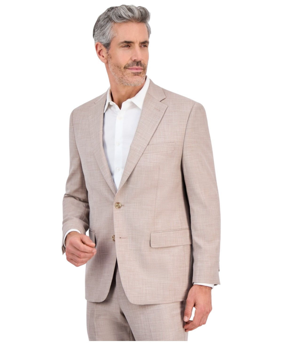 Tallia Mens Classic fit Suit Jacket Blazer 50 R Beige Solid