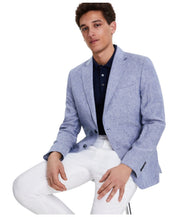 Tommy Hilfiger Mens Modern fit Sport Coat Blazer 44 L Light Blue Solid Linen