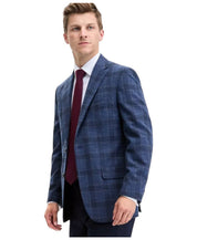 Tommy Hilfiger Mens Modern fit Sport Coat Blazer 40 R Multi Blue Check Stretch