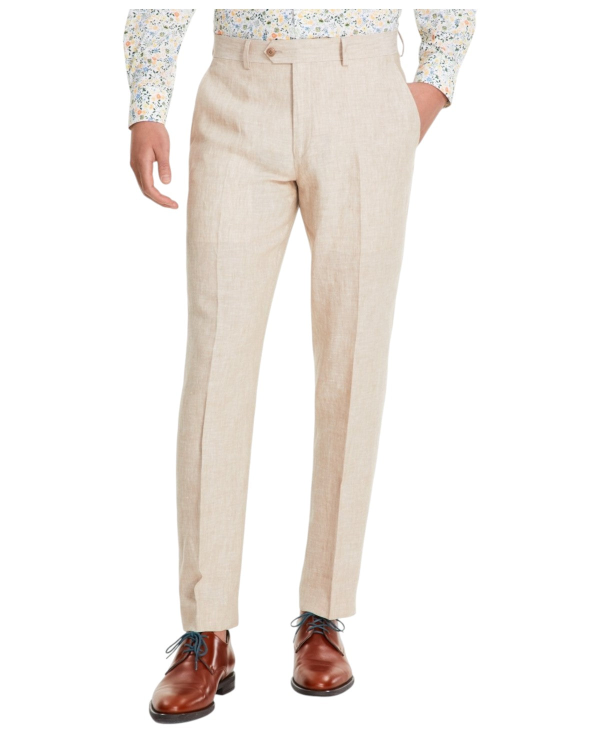 Bar Iii Mens Slim fit Dress Pants 30 / 32 Beige Solid