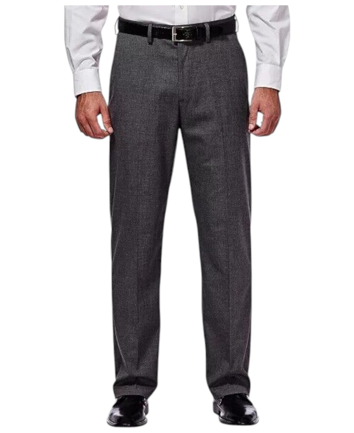 Haggar Mens Classic fit Dress Pants 36 / 30 Charcoal Grey Solid Stretch