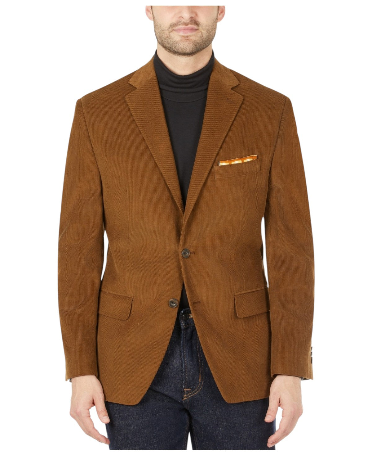 Hugo Boss Mens Modern fit Corduroy Suit Jacket Blazer 36 R Brown Solid Stretch