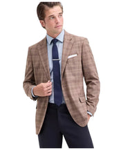 Nautica Mens Modern fit Sport Coat Blazer 40 L Brown Plaid Stretch
