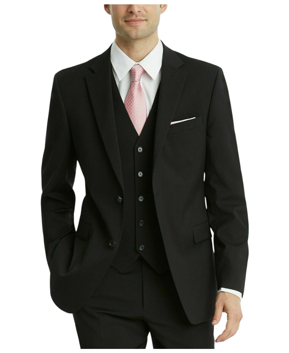 Tommy Hilfiger Mens Modern fit 2 Piece Blazer 44 R Black Solid Stretch