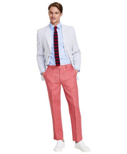 Nautica Mens Modern fit Dress Pants 33 / 32 Light Red Solid Stretch Linen