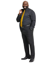 Tayion Mens Classic fit Dress Pants 36 / 32 Black Solid Stretch