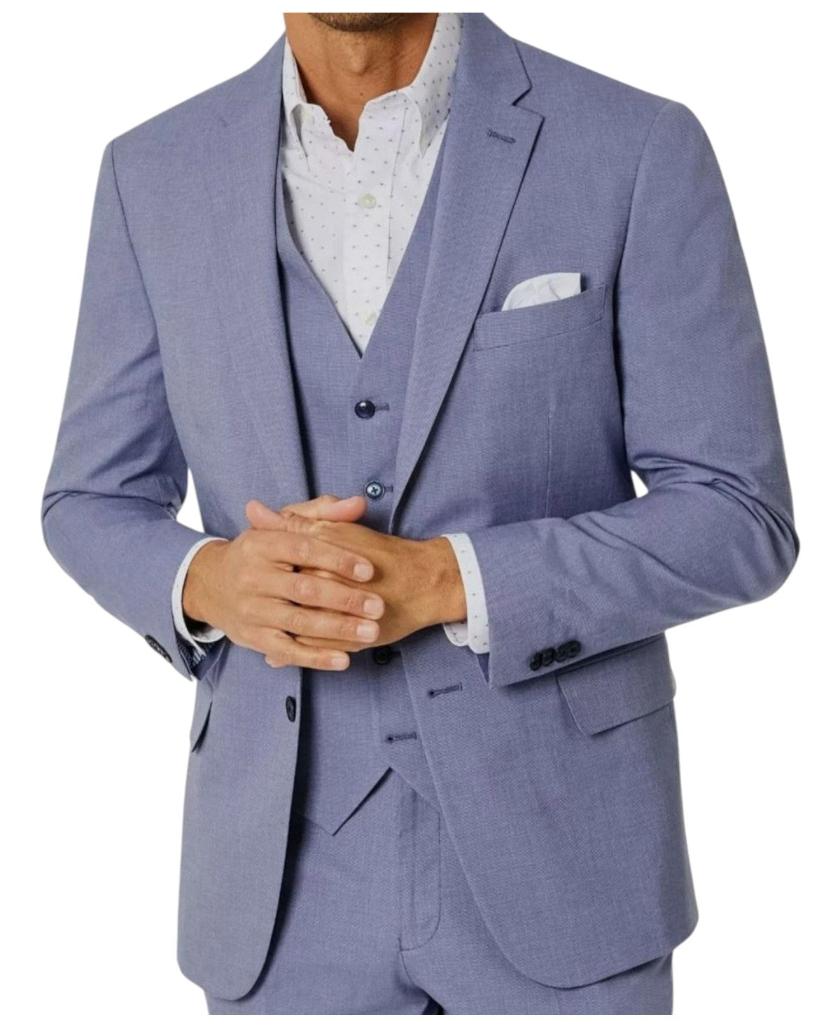 Tommy Hilfiger Mens Modern fit Suit Jacket Blazer 38 L Blue Solid Stretch