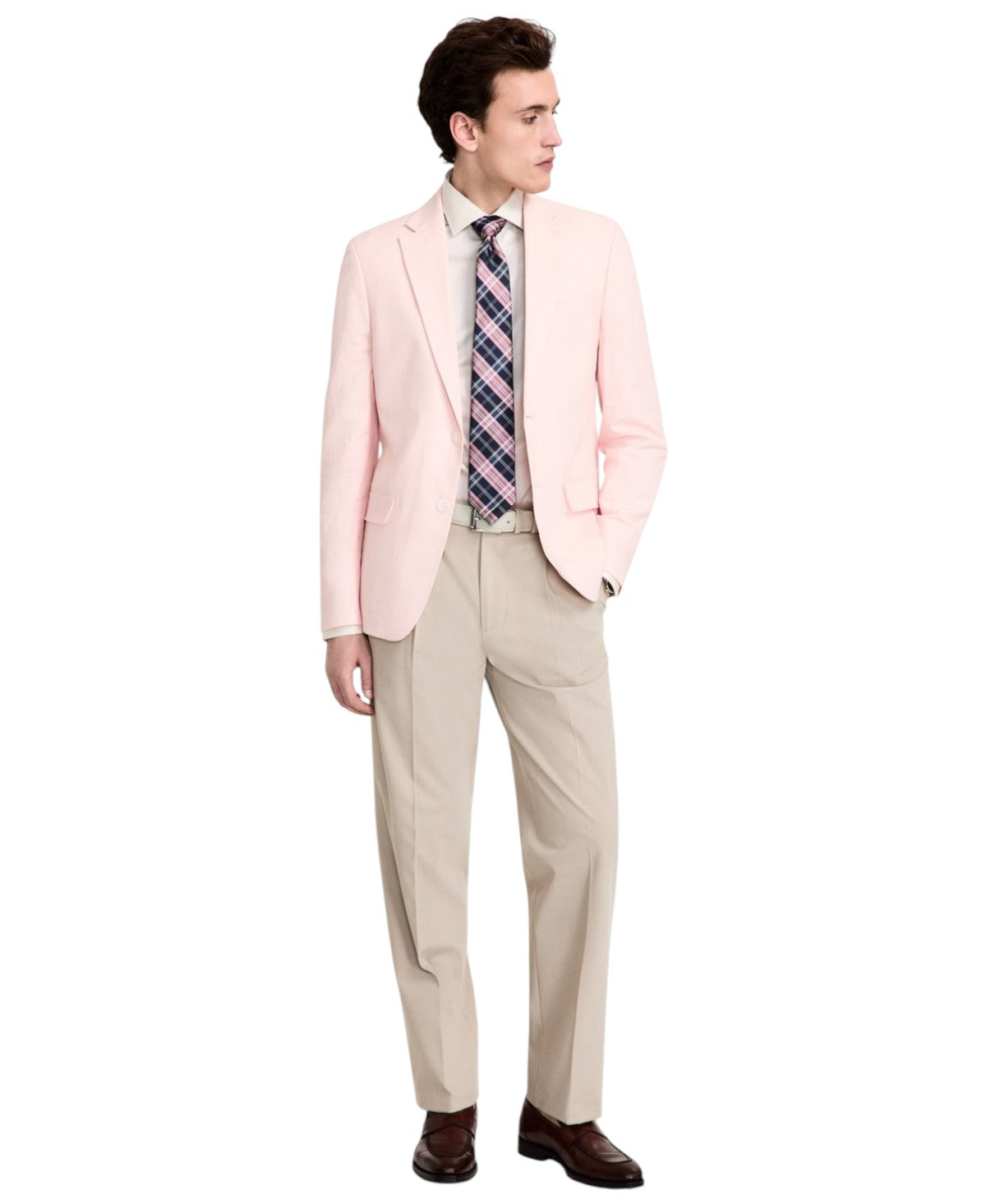 Tommy Hilfiger Mens Modern fit Sport Coat Blazer 46 R Pink Solid Stretch