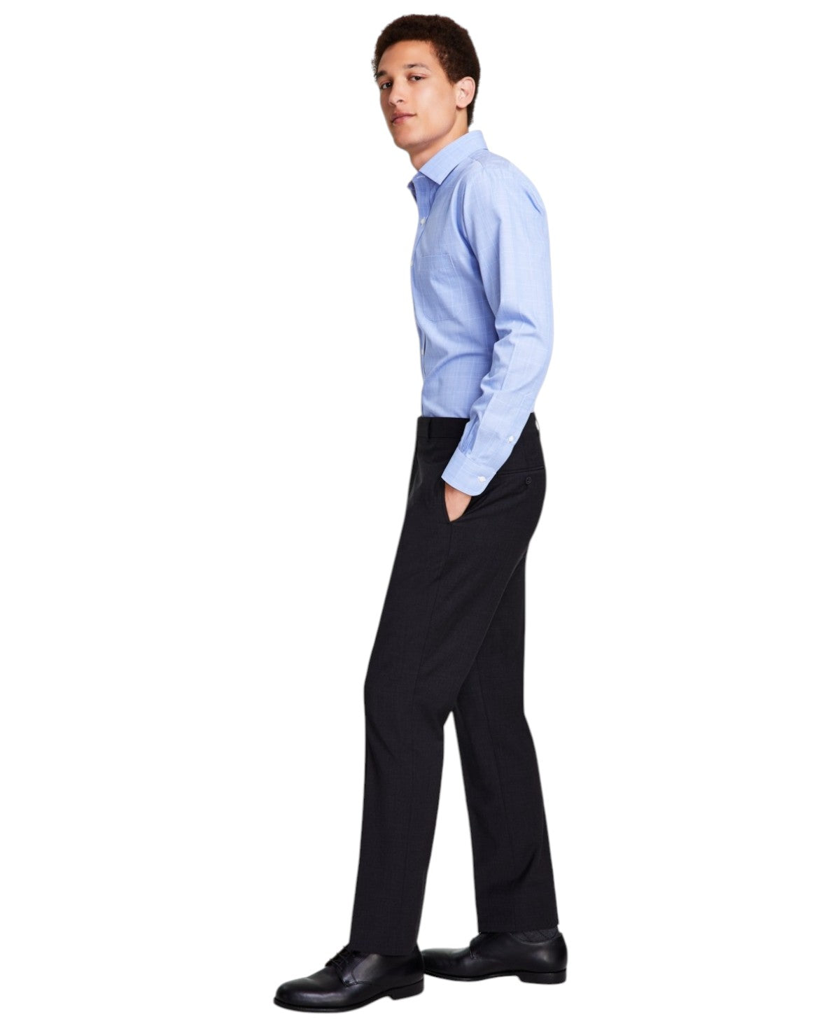 Brooks Brothers Mens Classic fit Dress Pants 46 / 32 Dark Grey Solid Stretch