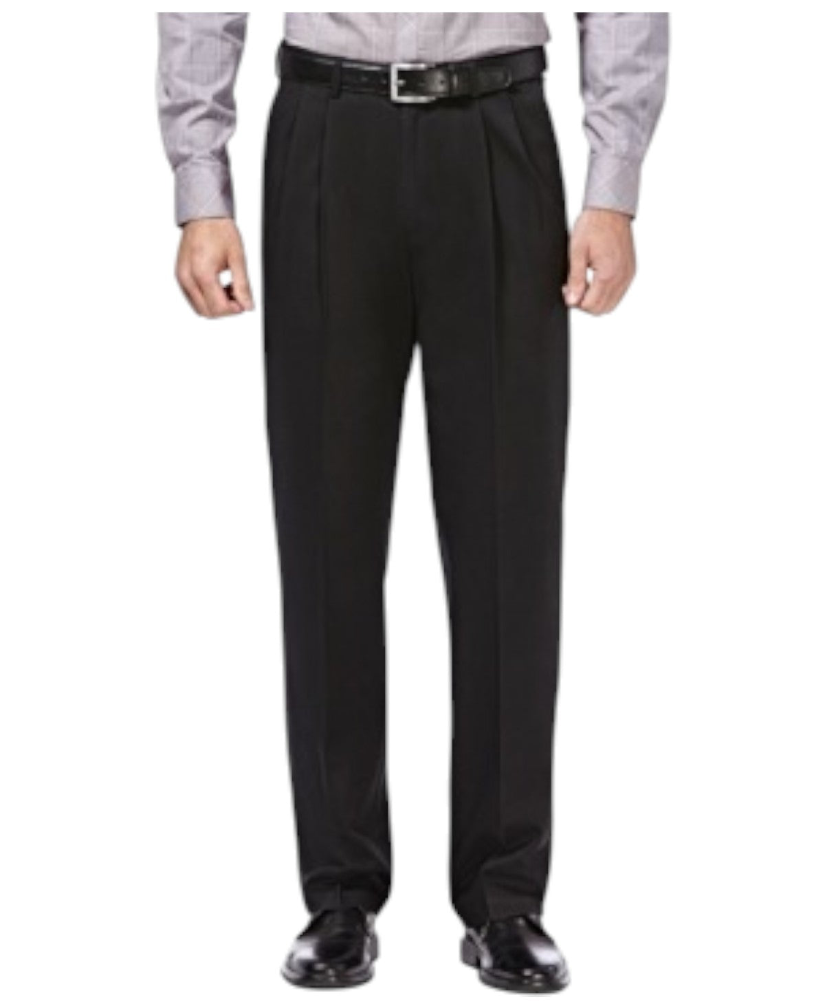 Haggar Mens Classic fit Dress Pants 38 / 29 Black Solid Stretch